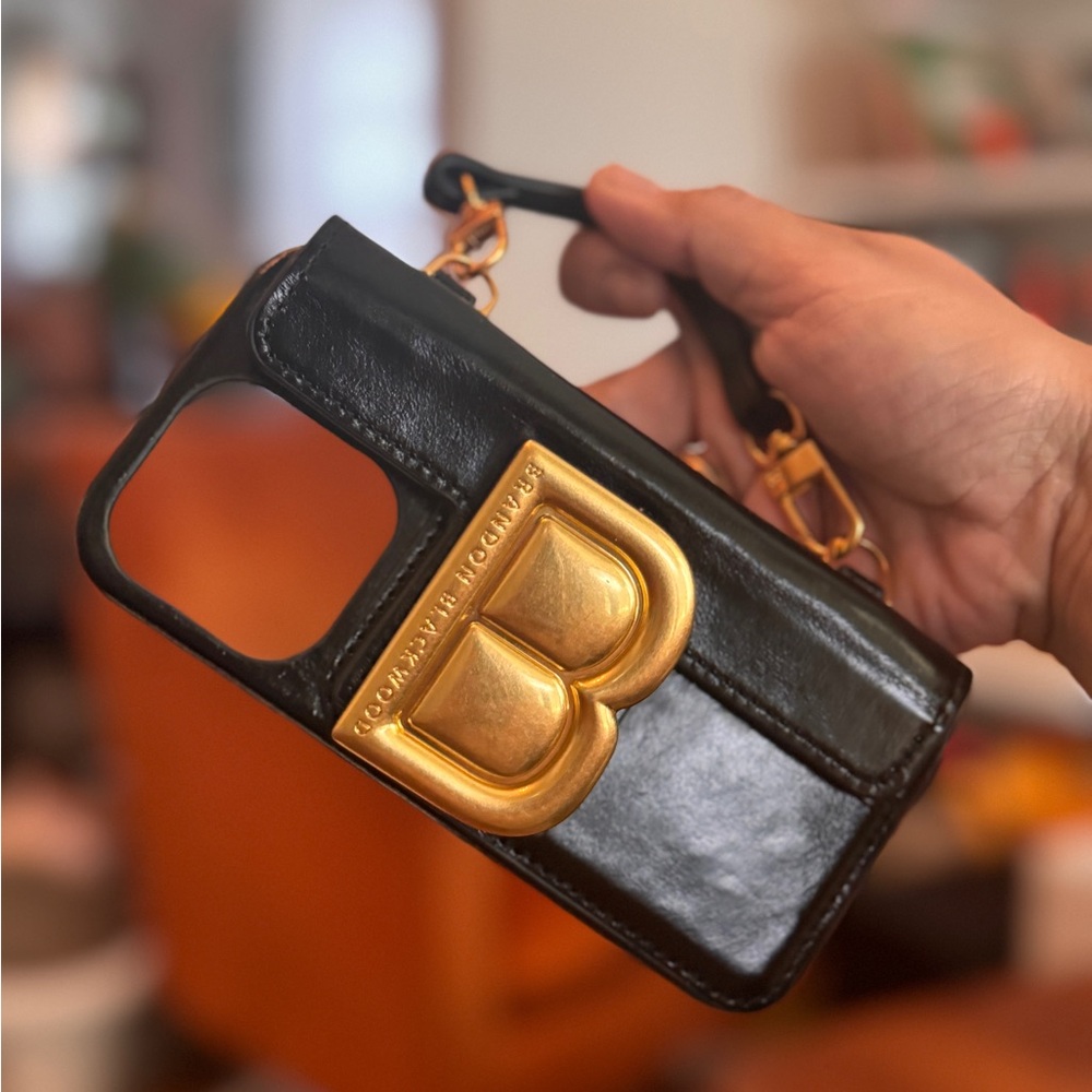 Brandon Blackwood Nia Phone Case and Card Holder, Black (Iphone 15 Pro)